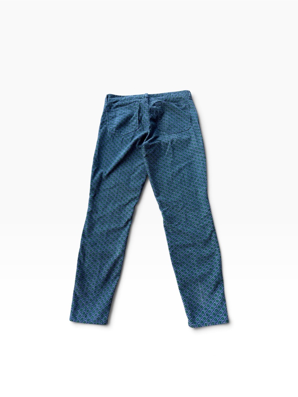 Vintage J.Crew Toothpick Patterned Corduroy Pants Size 28 Green Pink Blue - Picture 2 of 7